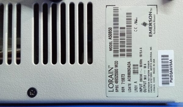 Lorain Emerson A50B50 58V High Frequency Rectifier - Image 3